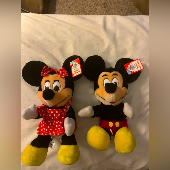 Vintage Pair Minnie & Mickey Plush - With Original Tags - 70s/80s  - Mint Condt - Picture 1 of 10